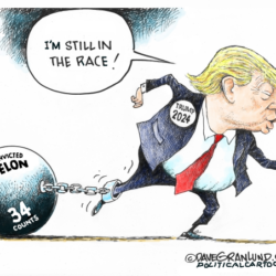 Felon Trump fundraising. Image by Dave Granlund/PoliticalCartoons.com
