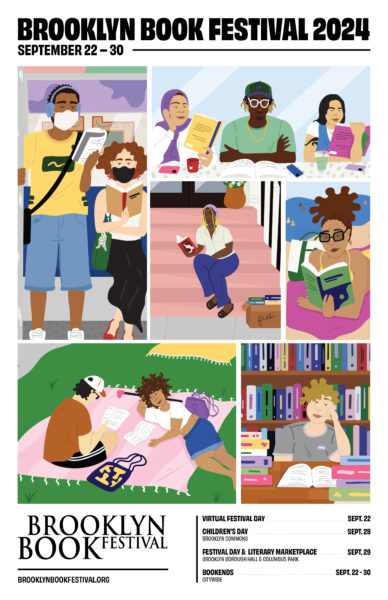 2024 Brooklyn Book Festival Poster by Bria Benjamin. Courtesy of the artist and Brooklyn Book Festival
