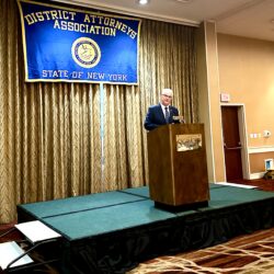 Richmond County District Attorney Michael McMahon speaks at the DAASNY Summer Conference after being sworn in as President. Photo courtesy of DAASNY