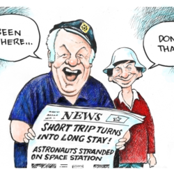 Cartoon about the Space Station