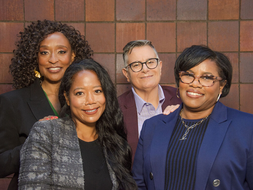 The Legal Aid Society is suing several solar companies for deceptive practices targeting seniors and communities of color. Pictured from left to right: Adriene Holder, chief attorney of civil practice; Twyla Carter, attorney-in-chief and chief executive officer; Tina Luongo, chief attorney of criminal defense practice; and Dawne Mitchell, chief attorney of juvenile rights practice. Photo courtesy of the Legal Aid Society.