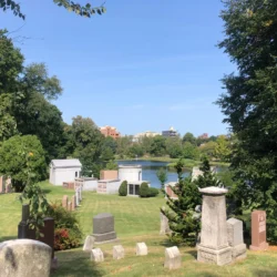 Green-Wood Cemetery installed a new system to mitigate flooding during heavy rainstorms, Sept. 16, 2024. Credit: Samantha Maldonado/THE CITY