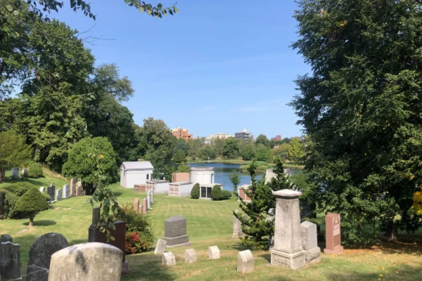 Green-Wood Cemetery installed a new system to mitigate flooding during heavy rainstorms, Sept. 16, 2024. Credit: Samantha Maldonado/THE CITY