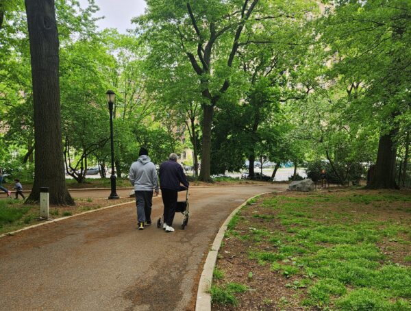 An example of elder use of the park. Photo courtesy of Friends of Mount Prospect Park