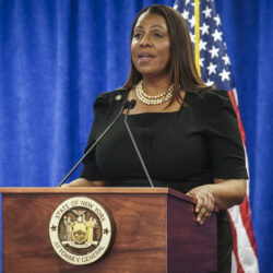 Attorney General Letitia James is reportedly being considered by leading Democrats as a potential candidate for New York mayor if Mayor Eric Adams is forced to resign. Photo: Bebeto Matthews/AP