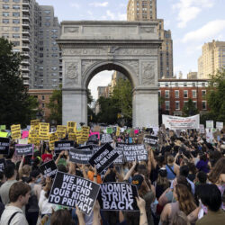 Abortion rights activists gather for a protest following the U.S. Supreme Court's decision to overturn Roe v. Wade, at Washington Square Park, June 24, 2022, in New York. AP Photo/Yuki Iwamura, File