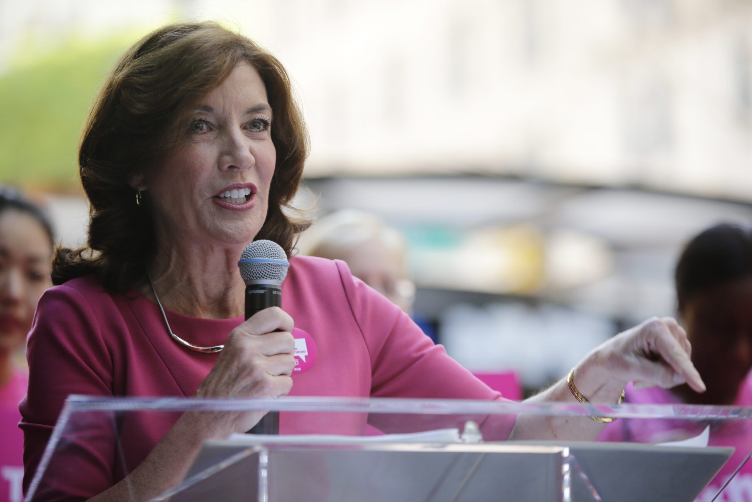 Gov. Kathy Hochul, under whose tenure, racial disparities in parole decisions have worsened, according to a new report from NYU Law. Photo: Frank Franklin/AP