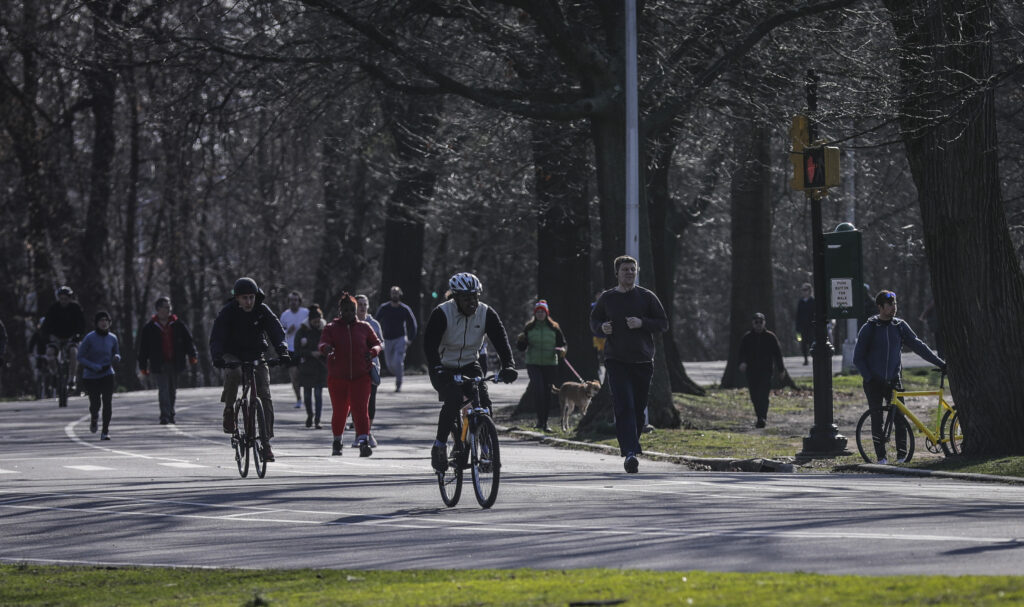 People gathering in Brooklyn's Prospect Park. Photo: Bebeto Matthews/AP