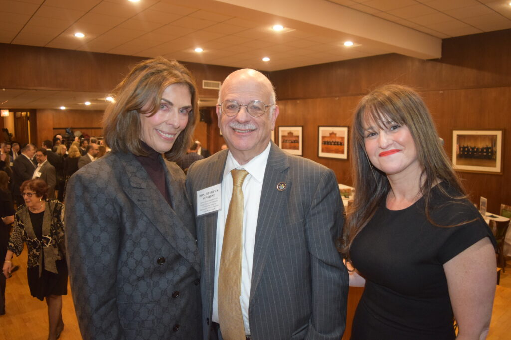 RoseAnn Branda (left), co-chair of the Brooklyn Bar Association’s Family Law Section and a past president of the BBA, stands with Hon. Jeffrey Sunshine (center), statewide coordinating judge for matrimonial matters, and Grace Borrino. The trio played key roles at the recent “Bench and Bar Mixer,” which brought attorneys and judges together to foster connections and discuss advancements in matrimonial law. Brooklyn Eagle photos by Robert Abruzzese