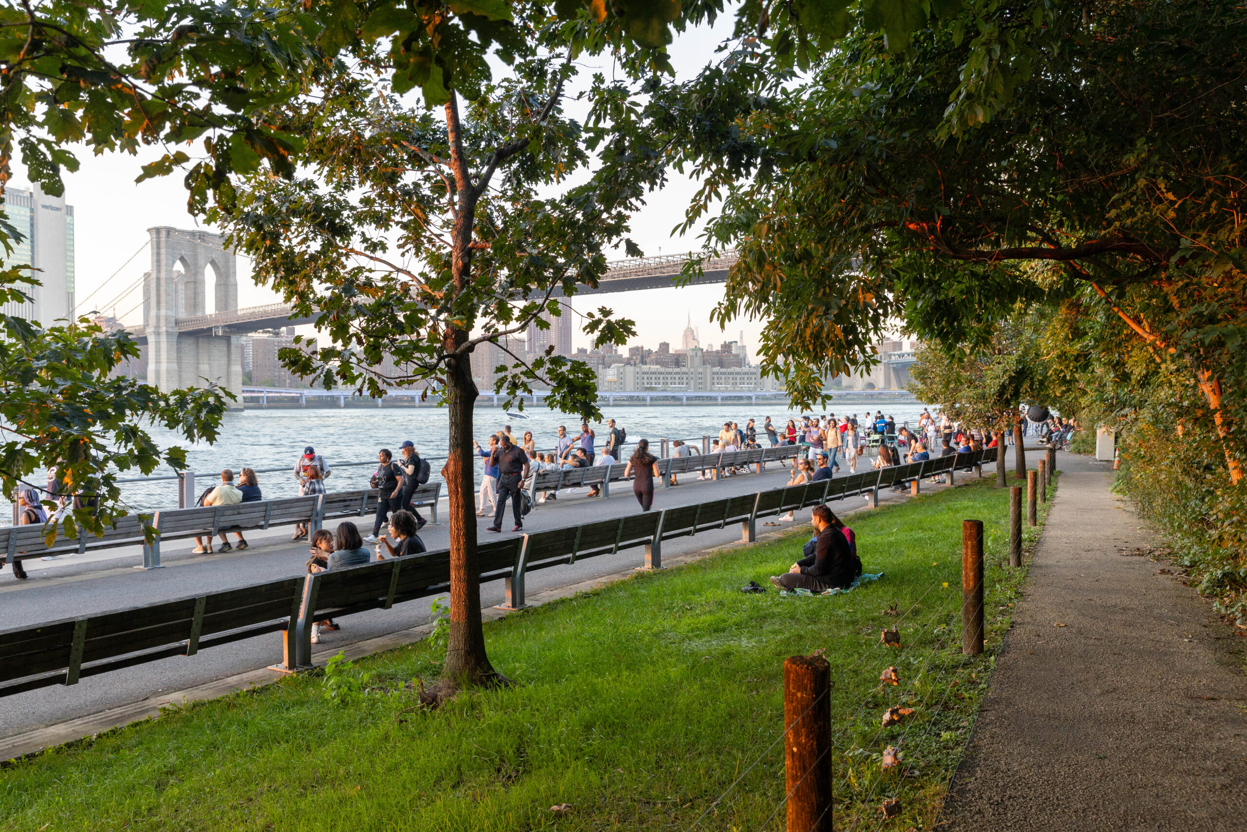 Brooklyn Bridge Park's Pier 1 Promenade. Photo by Alexa Hoyer