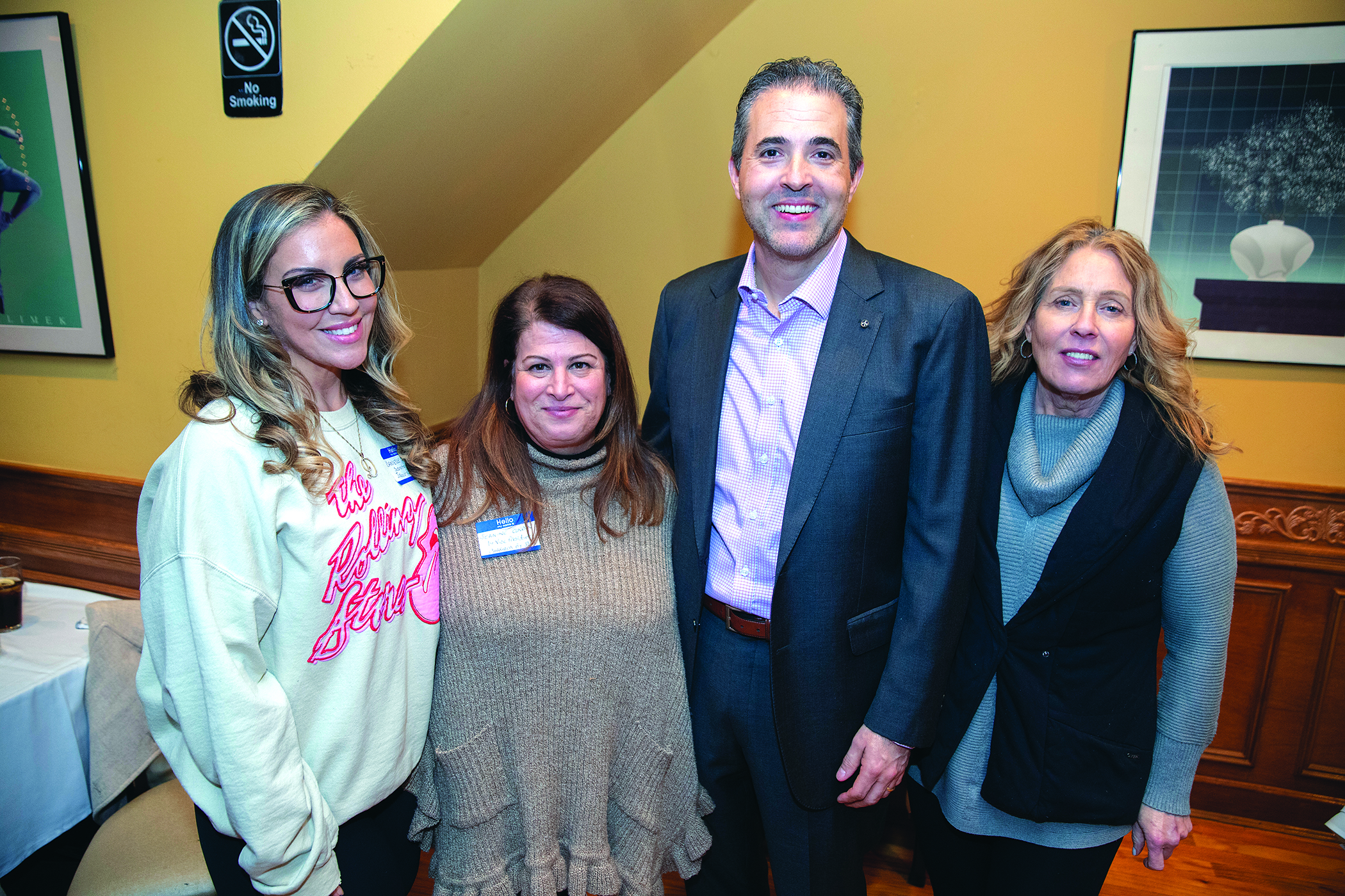 Merchants of Third Avenue Civic Improvement Association, Inc. executive board members Secretary Danielle Jabour, First Vice President Jeanine Condon, President James Vavas and Treasurer Mary Ann Kearns (left to right) welcomed members to the Jan. 22 meeting at the Greenhouse Café. Photo: Brooklyn Eagle Staff