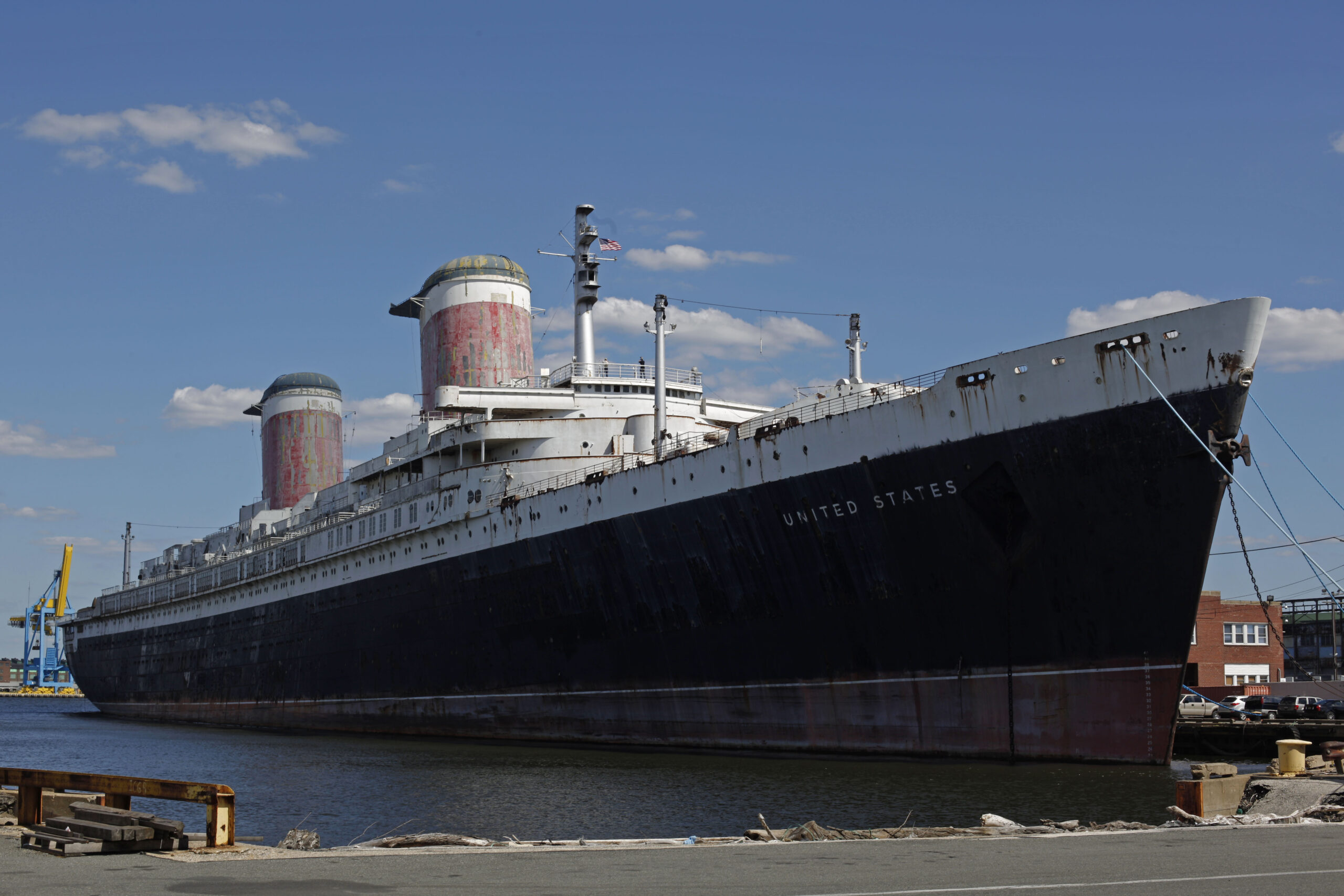 This July 1, 2010, file photo shows the SS United States, a luxury ocean liner removed from service in 1969. AP Photo/Matt Rourke, File