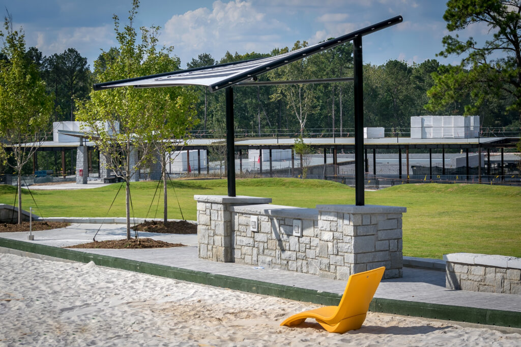 Pvilion's dual pole pavilion. Photo courtesy of Pvilion