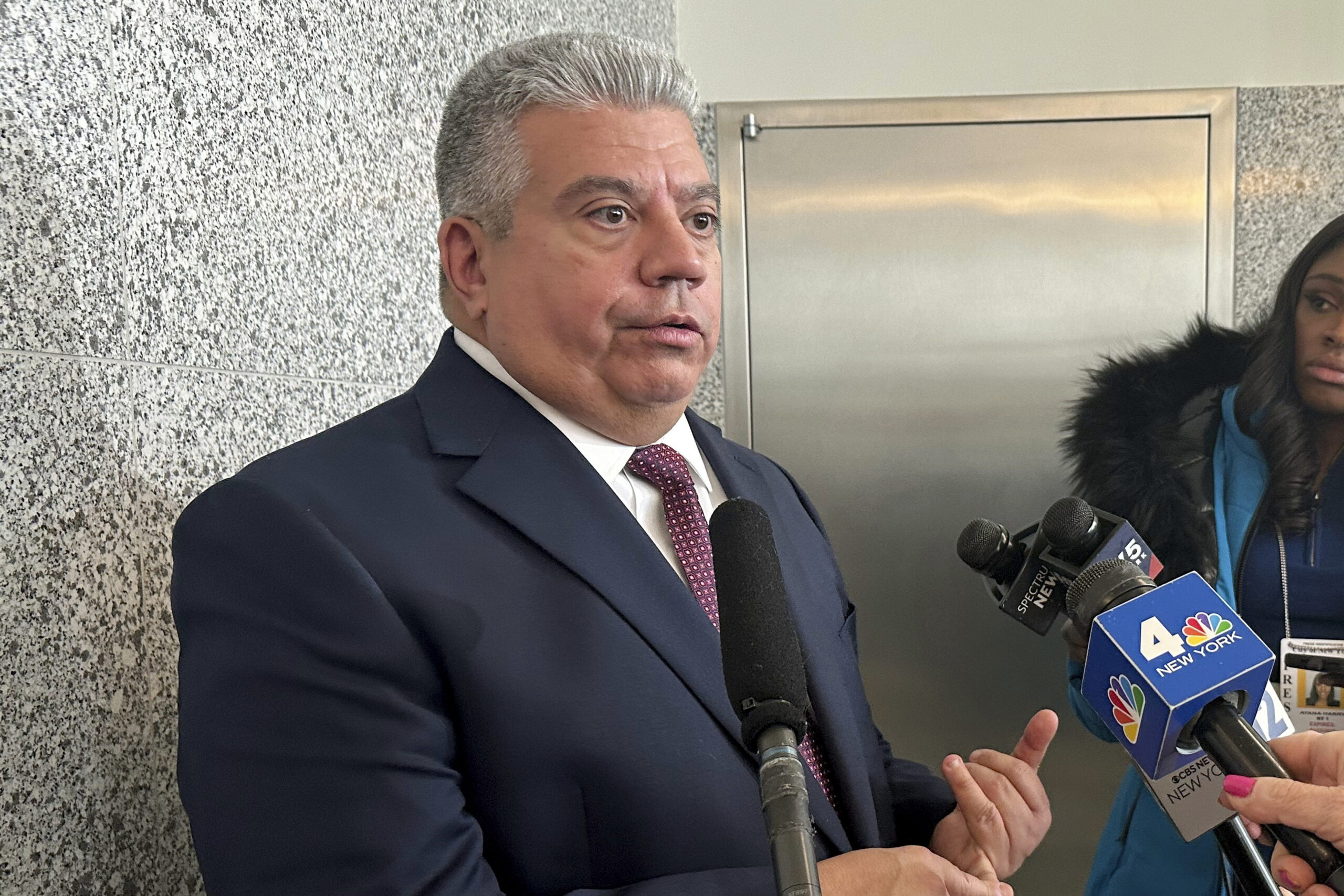 Brooklyn District Attorney Eric Gonzalez speaks to the media on Jan. 18, 2024. Photo: Jennifer Peltz/AP