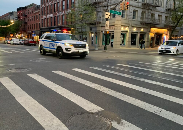 The intersection of Atlantic Avenue and Clinton Street, where the fatal accident happened. Brooklyn Eagle photo by Mary Frost