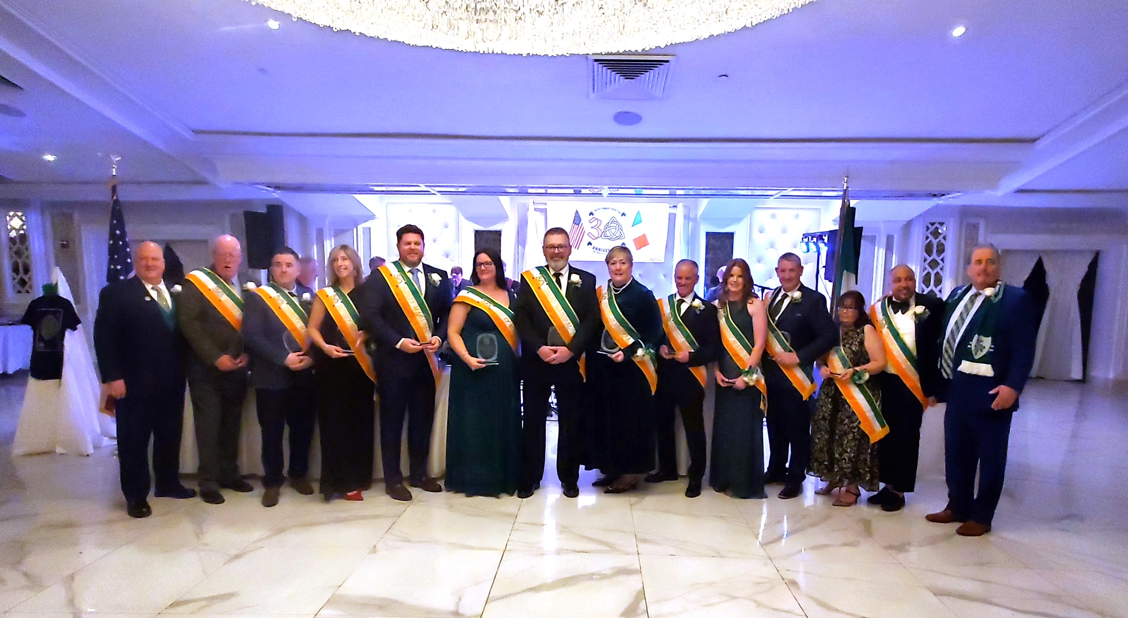 Gala honorees alongside Richie O’Mara (far left) and John Bennett (far right). Photo by Arthur De Gaeta
