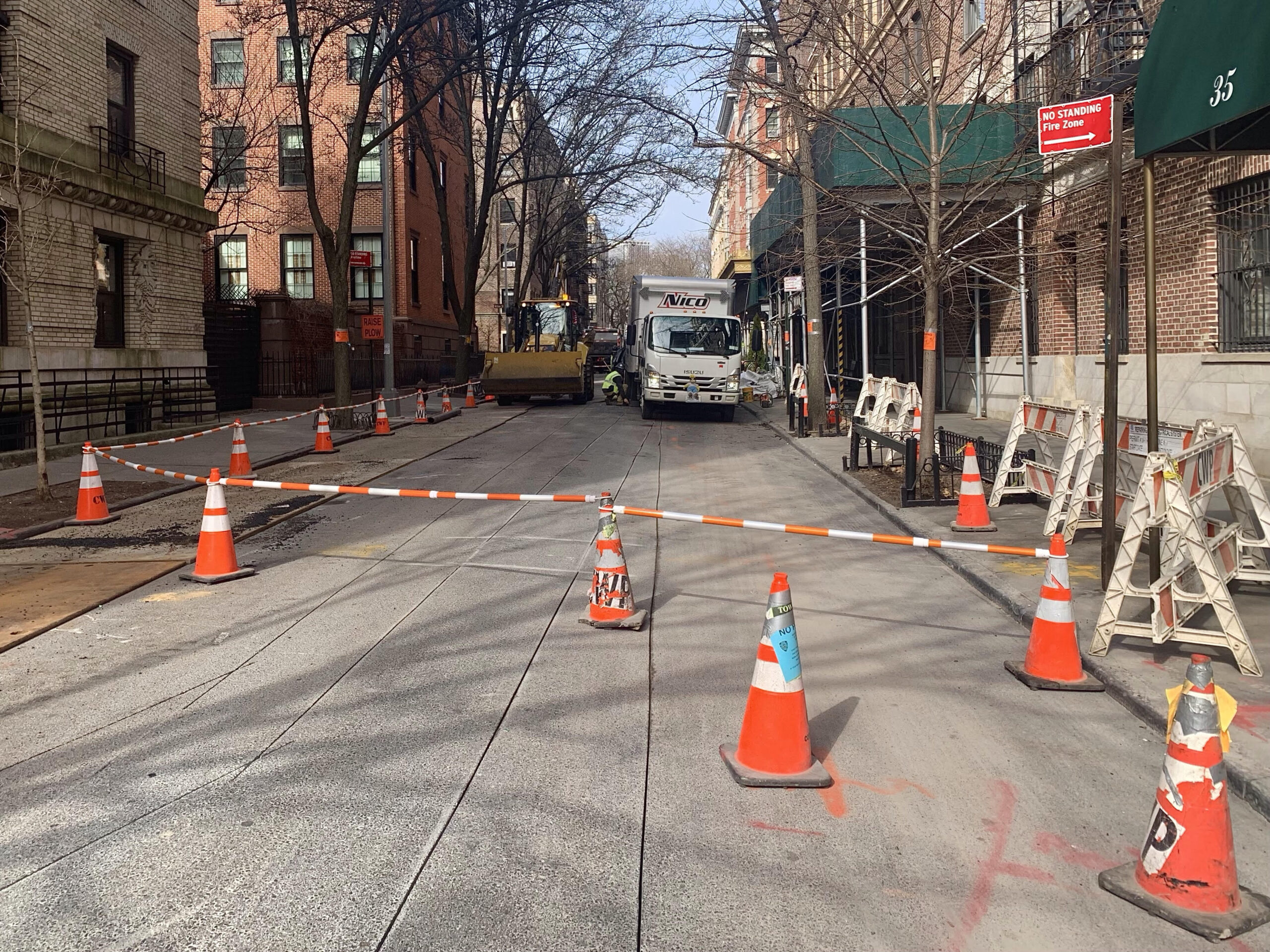 The NYC Department of Transportation has closed off the westernmost two blocks of Clark Street for road construction. The DOT expects to wrap the work up on March 28. Eagle Photo by Mary Frost