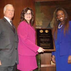 From left: Gregory Cerchione, Esq.; Linda Lo Cascio; and Hon. Betsey Jean-Jacques. Brooklyn Eagle photo by Mario Belluomo