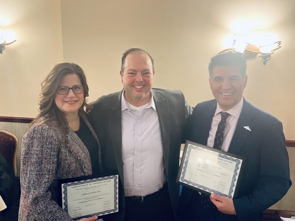 From left: Linda Lo Cascio, Mario Romano, and Dominic Famulari, Esq. Brooklyn Eagle photos by Wayne Daren Schneiderman