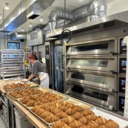 Chef prepares a batch of croissants. Brooklyn Eagle photo by Joanna Insco