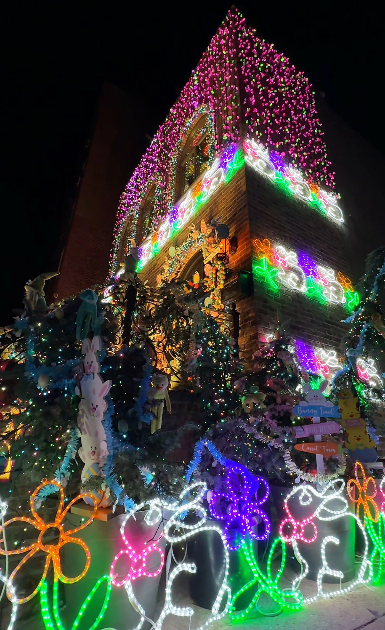 Roy Jensen’s holiday house in Bay Ridge is already set up for Easter. Photo courtesy of Christina Jensen