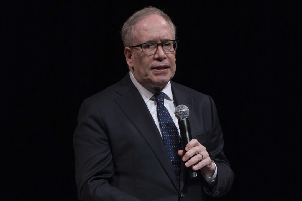 Former comptroller Scott Stringer speaks during a District Council 37 New York City mayoral forum, Wednesday, Feb. 26, 2025, in New York. Photo: Julia Demaree Nikhinson/AP