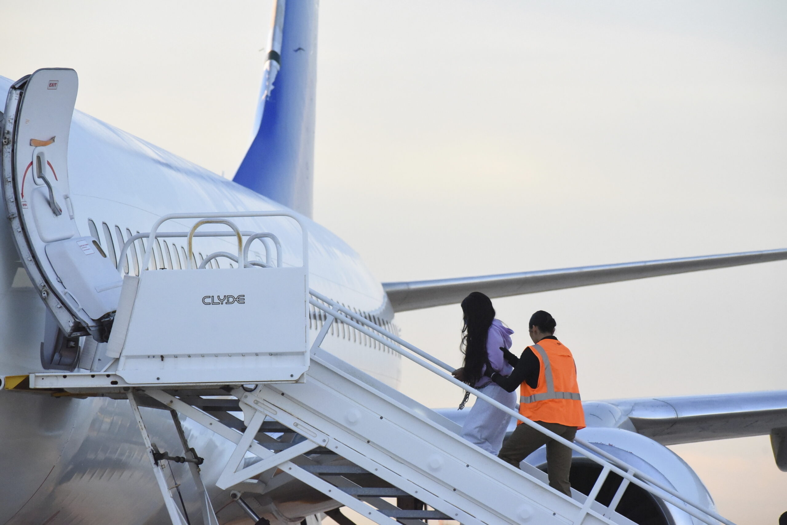Venezuelan migrants board a plane heading back to their home country from Harlingen, Texas, on Wednesday, Oct. 18, 2023. AP Photo/Valerie Gonzalez, File