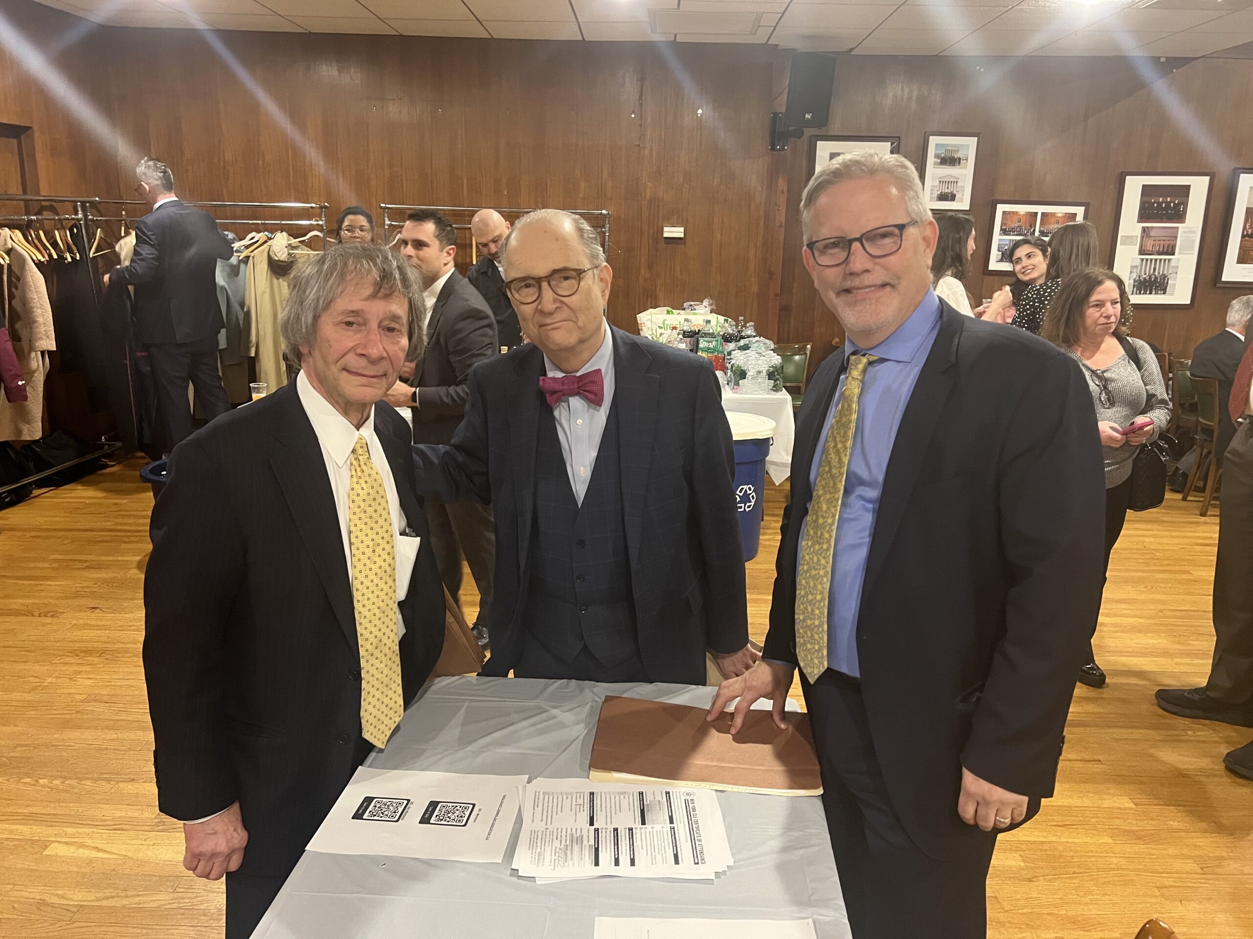 From left: Richard Mischel, Esq.; Hon. Barry Kamins; and Michael Sheinberg. Brooklyn Eagle photos by Wayne Daren Schneiderman