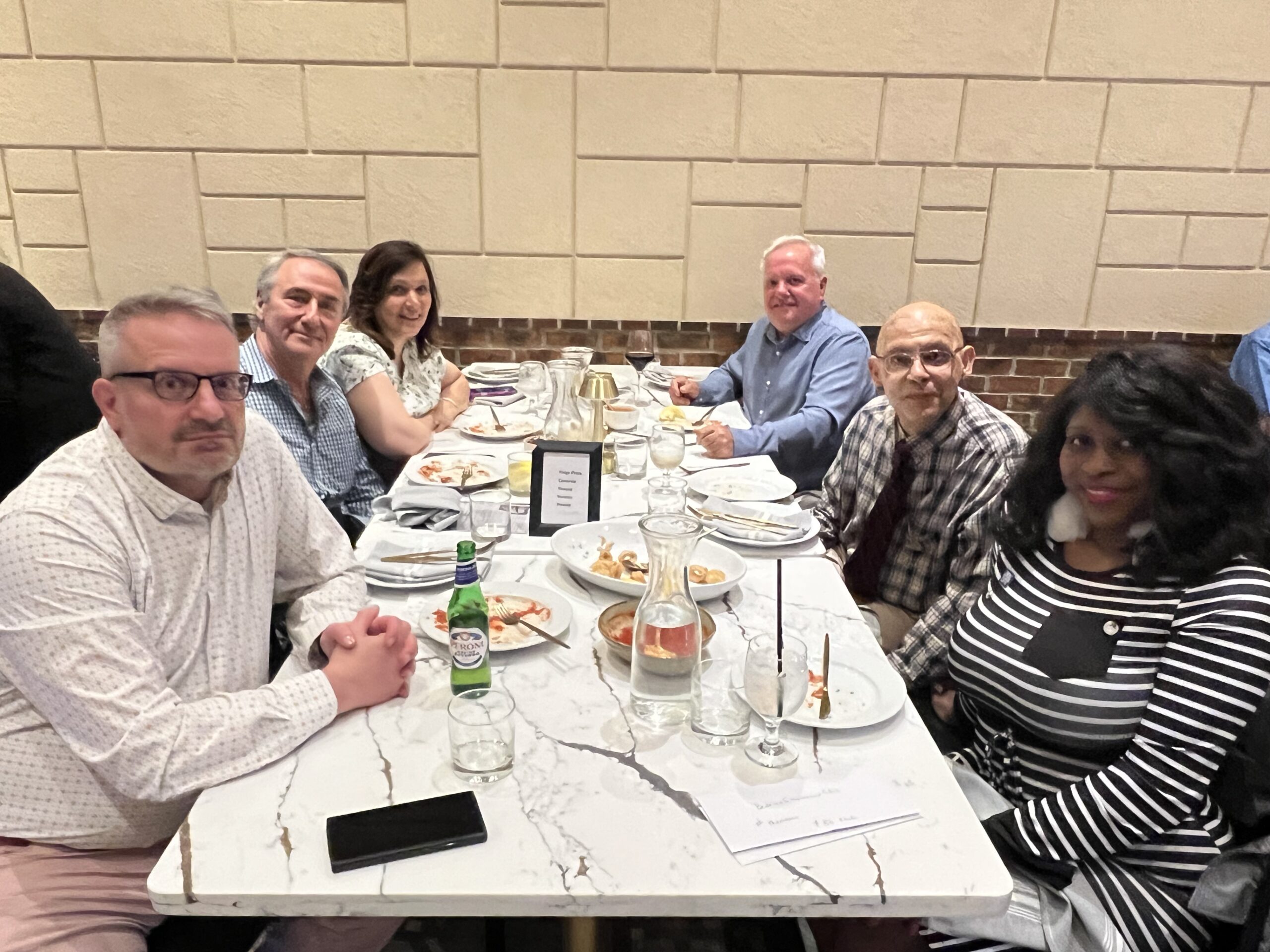Going clockwise: Charles Olson; Joseph Ruggiero, New York district governor; Toni Cantone, East Yonkers Kiwanis president; Chris Moffatt (Kings Plaza/Canarsie); Sandy Vaughan (Bedford-Stuyvesant/Brownsville); and Marsha Coleman Jr. (Bedford-Stuyvesant/Brownsville). Photo by Wayne Daren Schneiderman