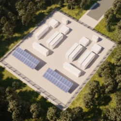 A rendering of one of NineDot's battery storage sites. Graphic courtesy of NineDot Energy
