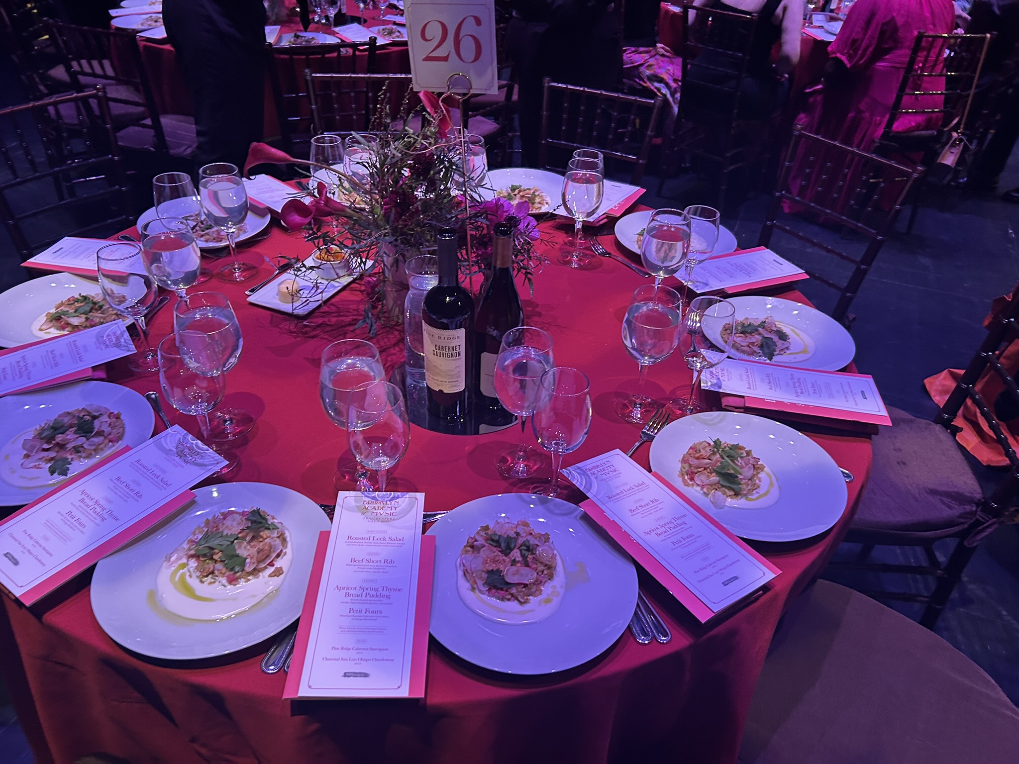A meal with four courses is served to the guests of the Gala Gala. Brooklyn Eagle Photo by Joanna Inco