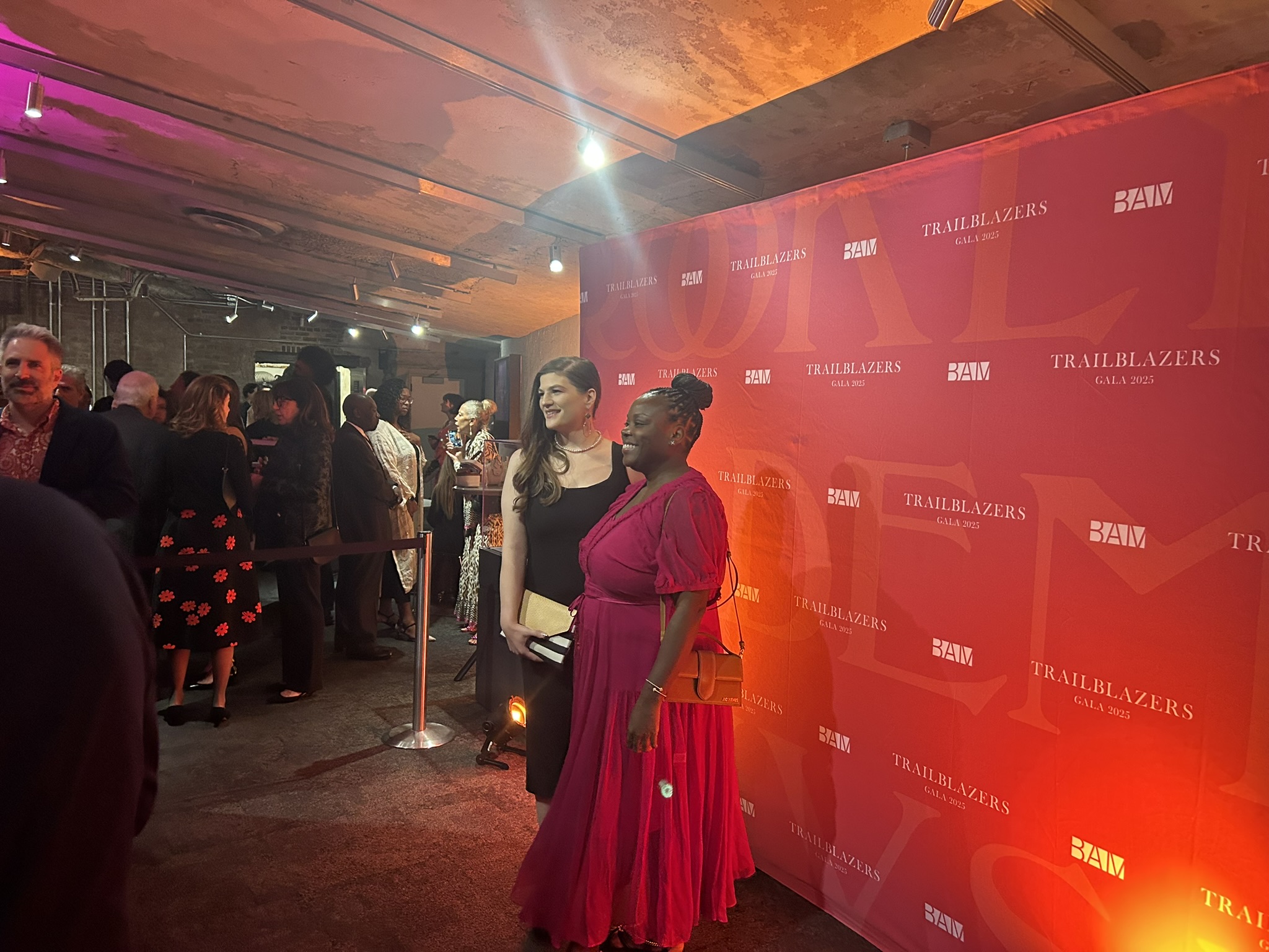 The patrons, artists and philanthropes pose for photos during the BAM gala cocktail hour. Brooklyn Eagle Photo by Joanna Inco