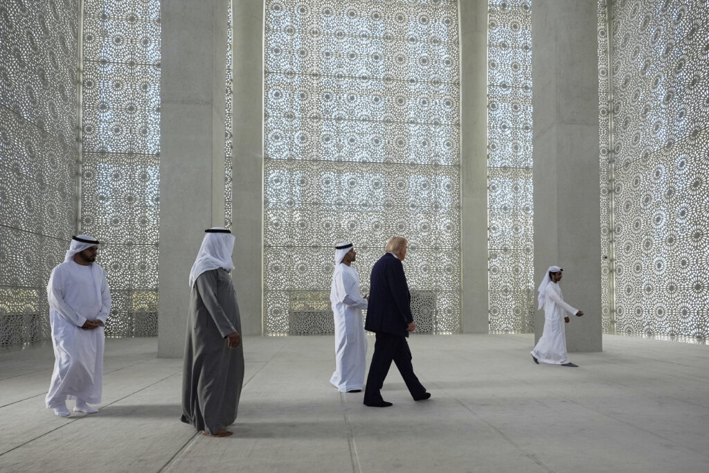 President Donald Trump tours the Eminence Ahmed El-Tayeb Mosque at the Abrahamic Family House, Friday, May 16, 2025, in Abu Dhabi, United Arab Emirates.