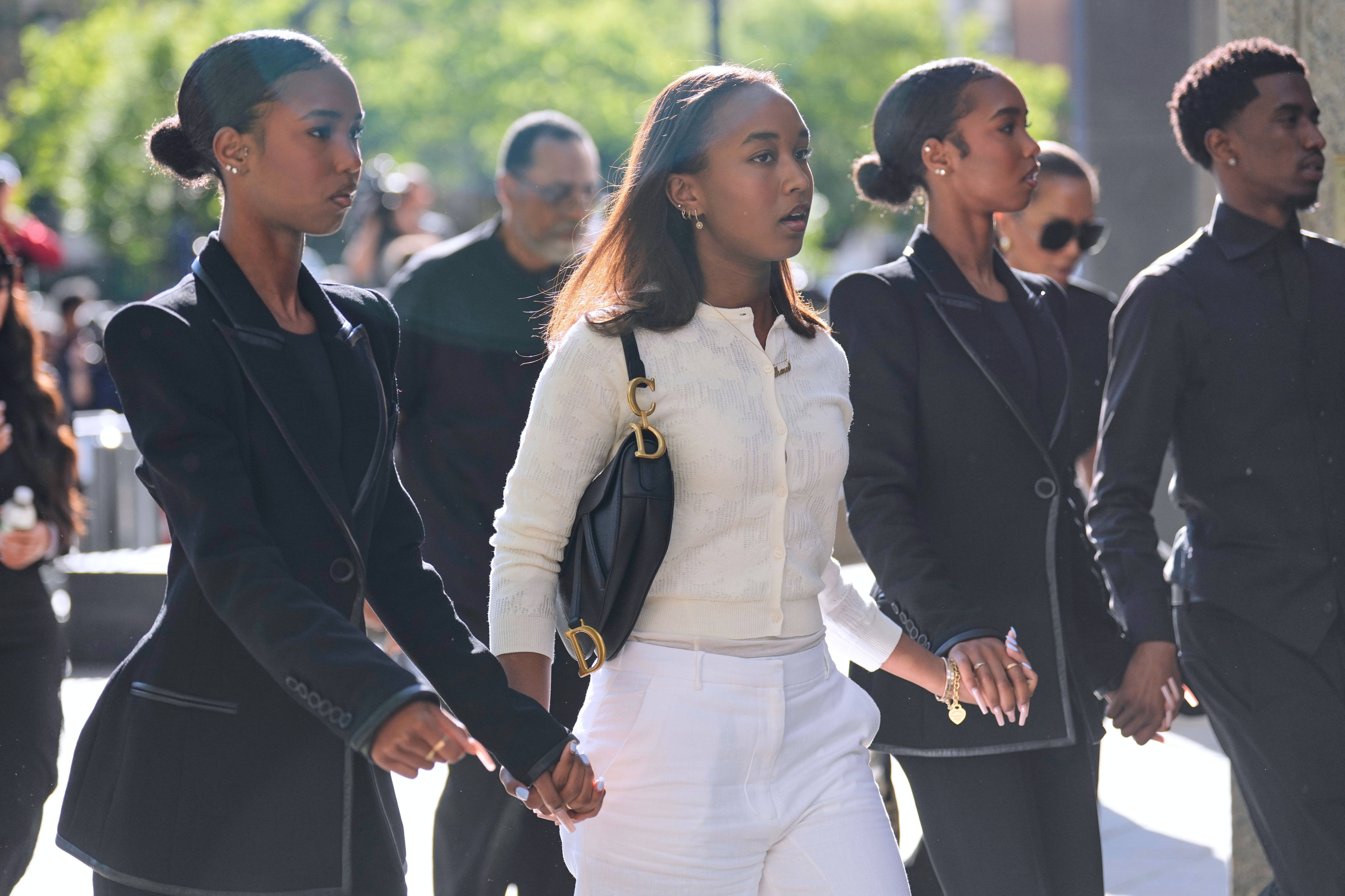 Family and supporters of Sean "Diddy" Combs arrive to the courthouse in New York, Monday, May 12, 2025. AP Photo/Seth Wenig