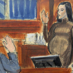 Cassie Ventura takes an oath before testifying in Manhattan federal court, Tuesday, May 13, 2025, in New York. Photo: Elizabeth Williams via AP