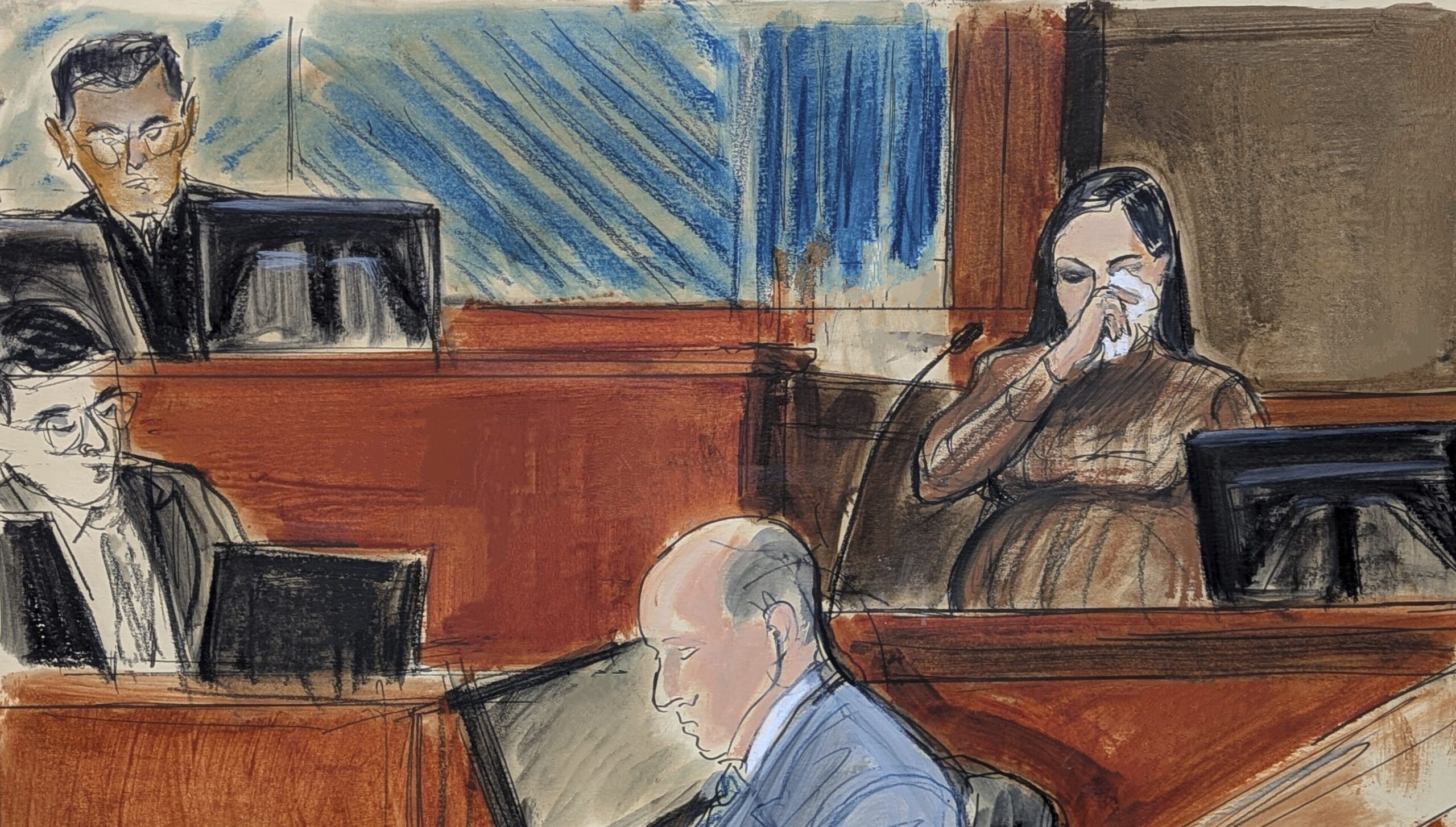 Cassie Ventura wipes tears from her eye while testifying in Manhattan federal court, Tuesday, May 13, 2025, in New York. Photo: Elizabeth Williams via AP
