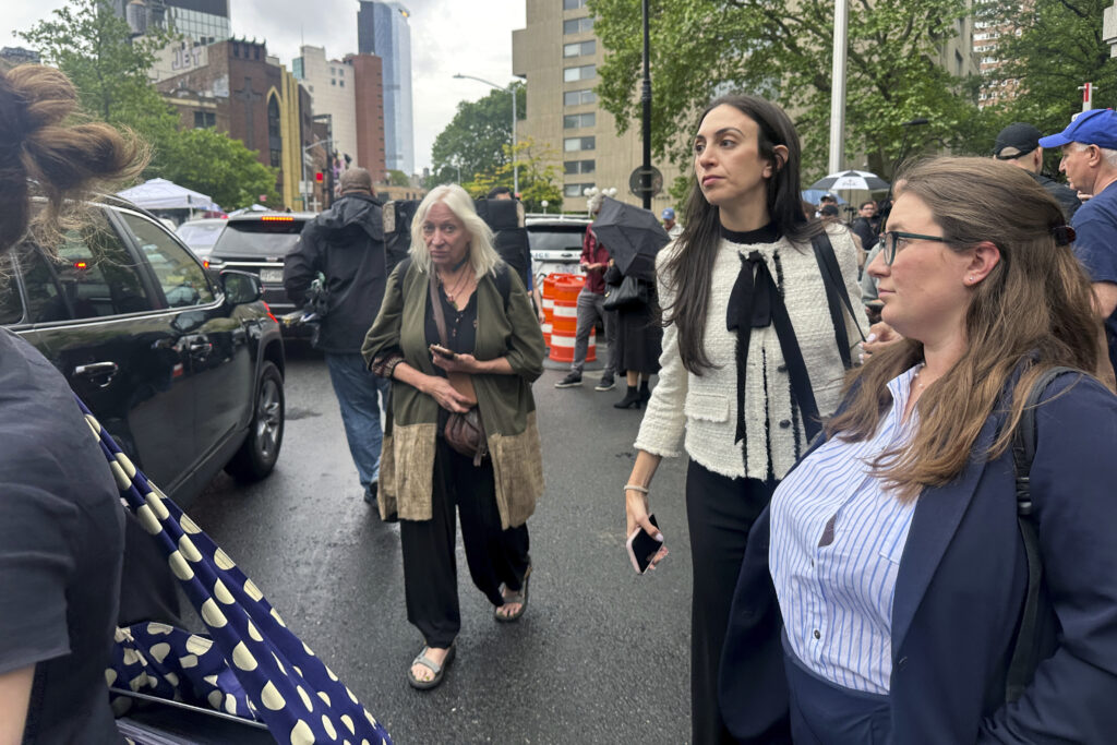 Defense attorney Teny Geragos, center, exits court during the Sean "Diddy" Combs' sex trafficking trial, Tuesday, May 13, 2025. Photo: Ted Shaffrey/AP