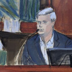 Former assistant to Sean Combs, David James, testifies on the witness stand during Sean "Diddy" Combs sex trafficking and racketeering trial in Manhattan federal court, Monday, May 19, 2025, in New York. Elizabeth Williams via AP