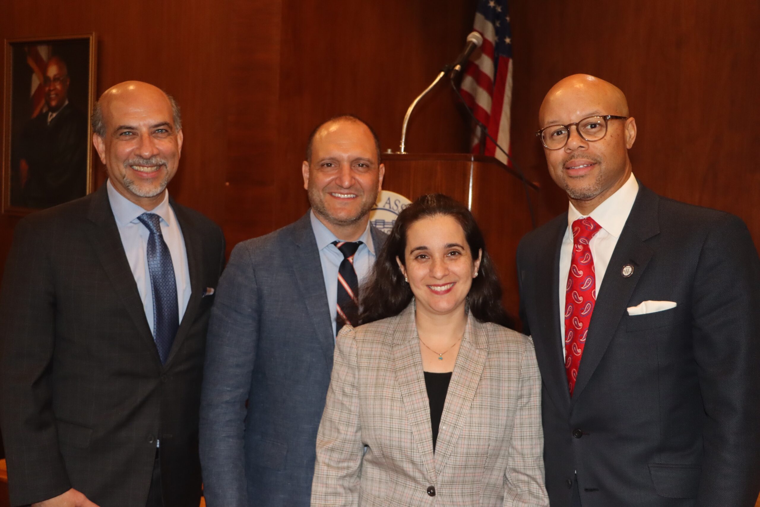 From left: Bruno Codispoti, Esq.; Daniel Antonelli, Esq.; Christina Golkin; and Anthony Vaughn Jr. Brooklyn Eagle Photo by Mario Belluomo