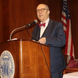 Hon. Barry Kamins addressing the crowd. Brooklyn Eagle photo by Mario Belluomo