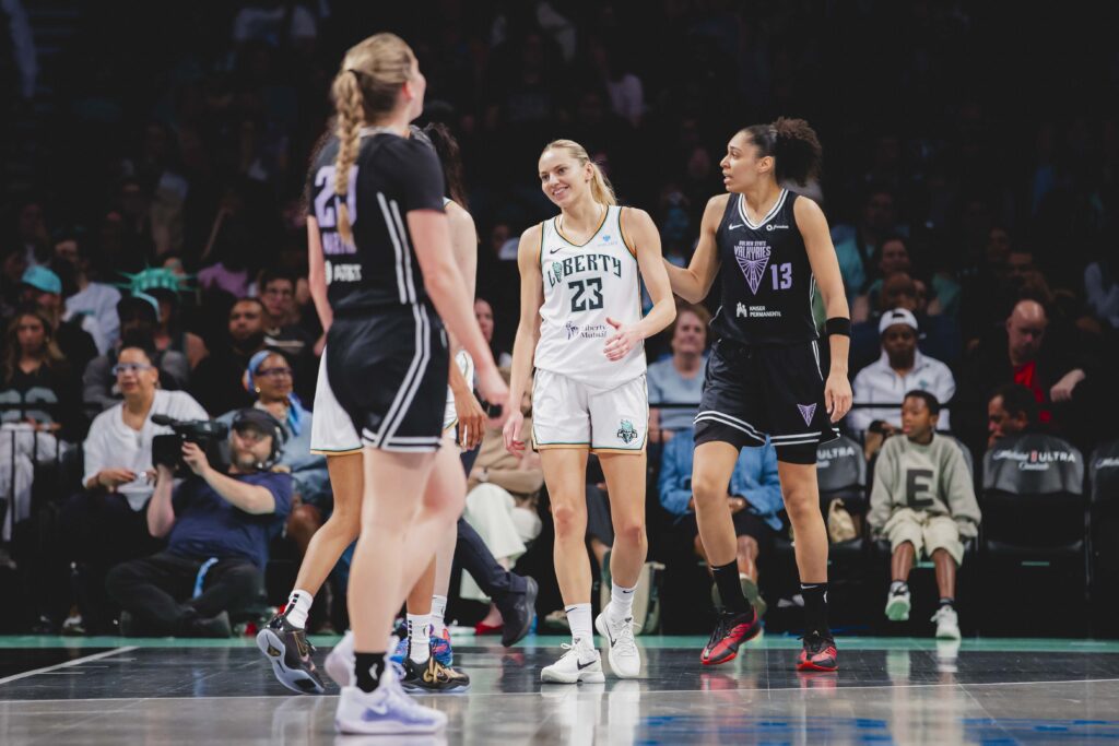 Marine Johannes scored 18 points off the bench as New York dispensed Golden State in the first-ever meeting between the teams. Photo by Brandon Todd/New York Liberty