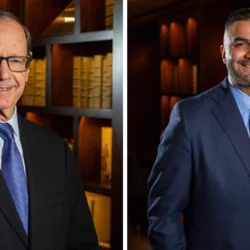 The Hon. Mark I. Partnow, J.S.C (Ret.) and Sagar Chadha, Esq. Photo courtesy of Liakas Law