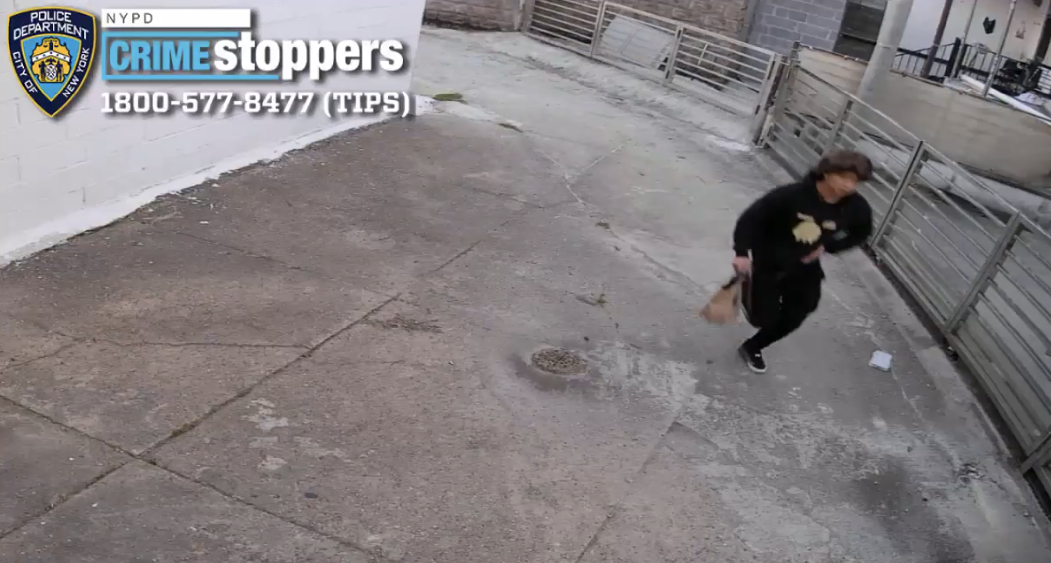 Surveillance image of the suspect. Photo courtesy of NYPD