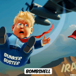 Trump Falling Out of Plane by Bart Van Leeuwen