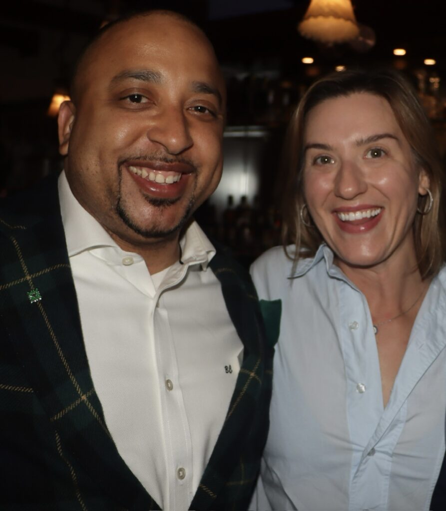 Brian Chin, left, alongside Hon. Alexis Riley. Brooklyn Eagle Photo by Mario Belluomo