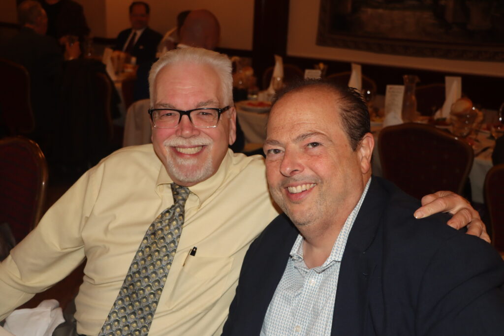 Hon. Vincent Del Giudice, left, alongside Mario Romano. Brooklyn Eagle Photo by Mario Belluomo