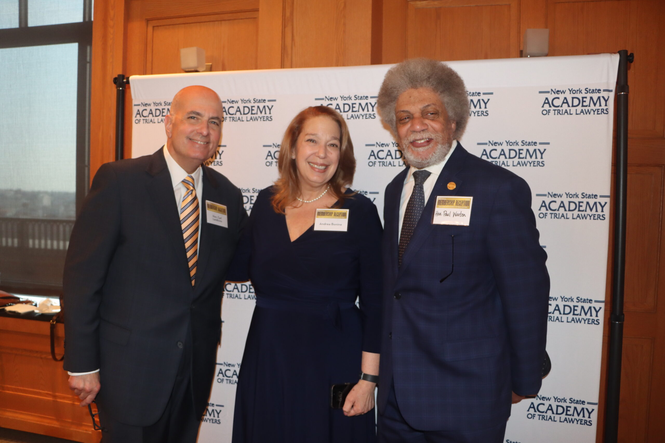 From left: Hon. Carl Landicino, Andrea Bonina, Esq., and Hon. Paul Wooten. Brooklyn Eagle photo by Mario Belluomo