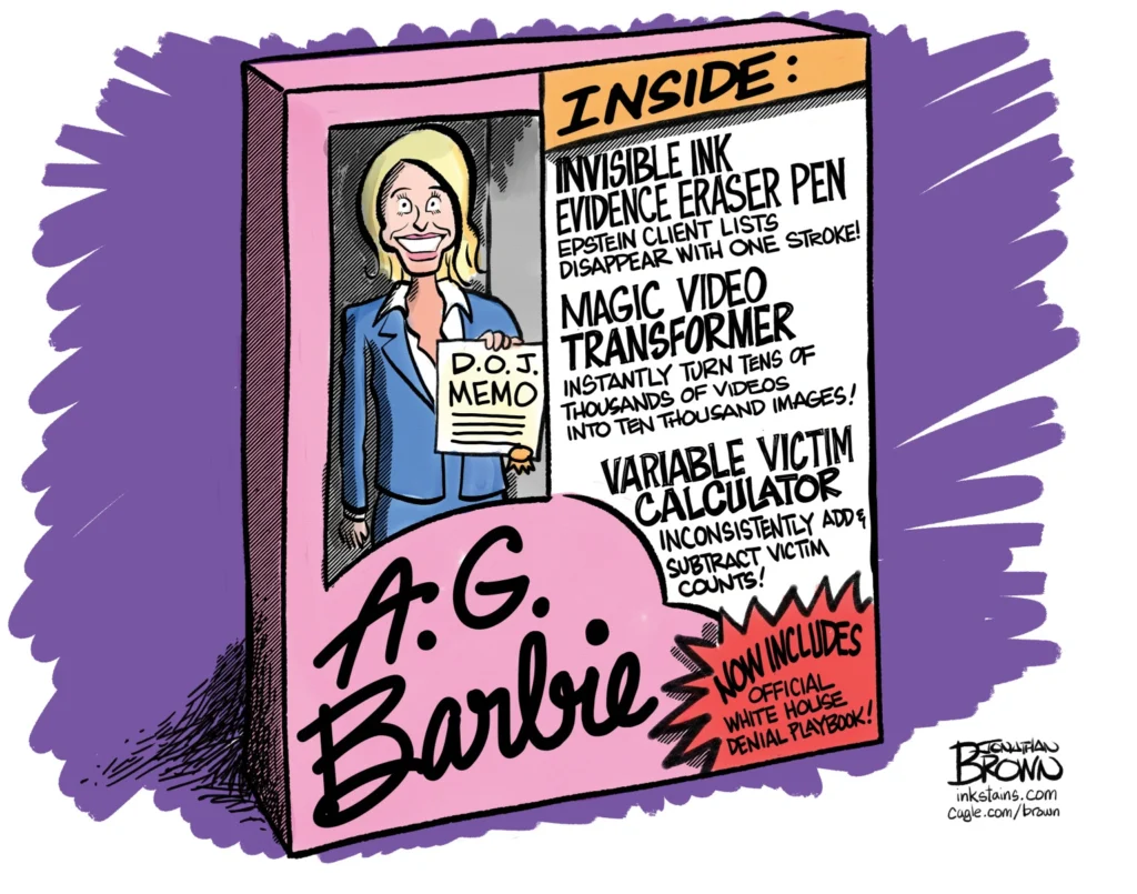 Attorney General Bondi Barbie Doll by Jonathan Brown