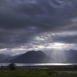 The sun rises over Pangong lake in Maan village, Ladakh, India, Tuesday, July 8, 2025.