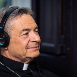 Brooklyn Diocesan Bishop Robert J. Brennan pictured when he first launched his podcast, “Big City Catholics,” in October 2022 File Photo courtesy of DeSales Media